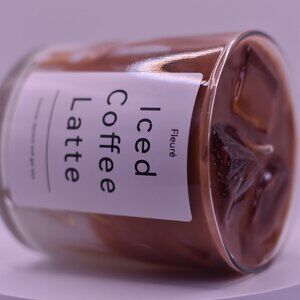 Iced Coffee Latte Candle – Hand-Poured, 8.5oz | Realistic Gel Ice